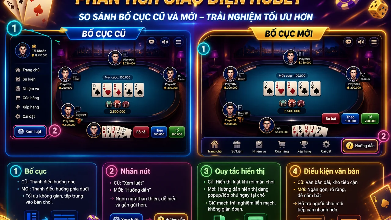 Nhìn nhanh game nổi bật: cách phân biệt cập nhật giao diện và thay đổi luật chơi Hubet