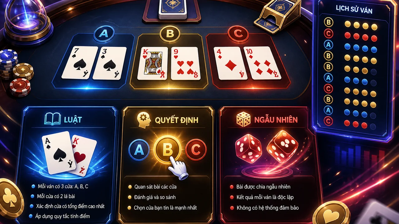 Một ván bài mẫu để hiểu đúng luật và mẹo chơi game bài Hubet